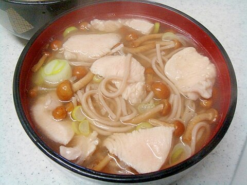 鶏南蛮なめこ蕎麦